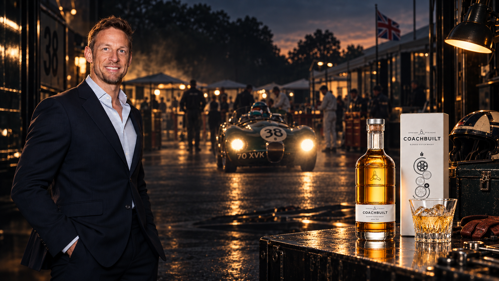 ジェンソン・バトン、クラシックレーシングカー、Coachbuilt Whiskyのトップビジュアル